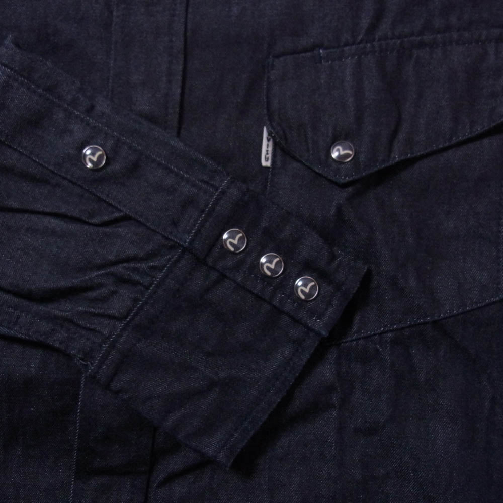 EVISU エヴィス 岡山製デニム ウェスタン シャツ ダークネイビー系 42【美品】【中古】
