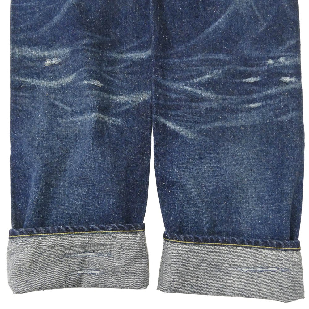 New Manual ニューマニュアル NM-No.1 #028 LV 66 JEANS 100 Limited ダメージ エイジング 加工 デニム パンツ インディゴブルー系 33【美品】【中古】