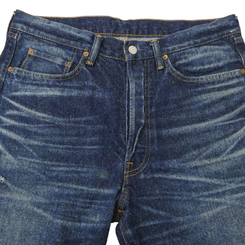New Manual ニューマニュアル NM-No.1 #028 LV 66 JEANS 100 Limited ダメージ エイジング 加工 デニム パンツ インディゴブルー系 33【美品】【中古】