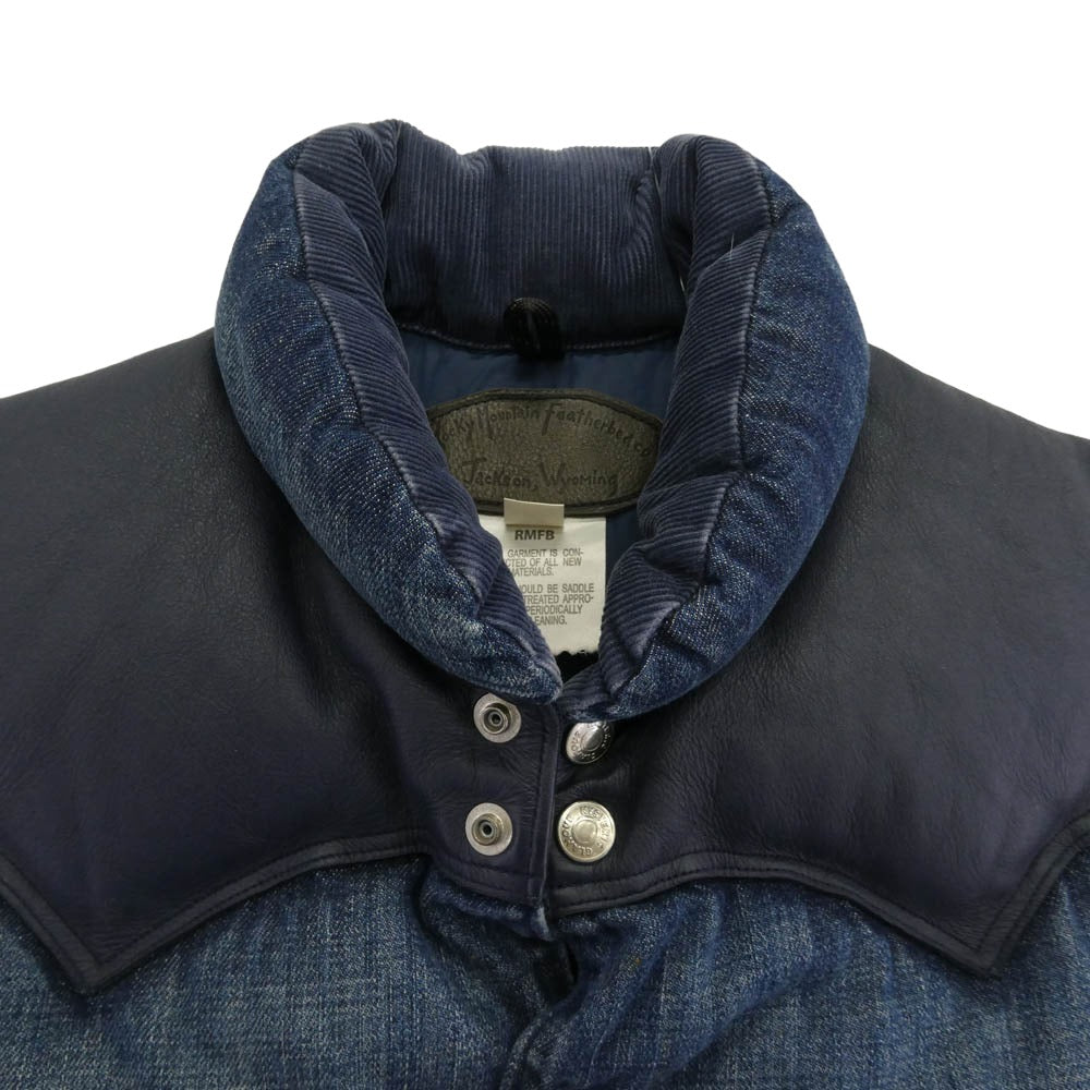 HYSTERIC GLAMOUR ヒステリックグラマー 0253AV01 スタッヅ デニム ダウン ベスト インディゴブルー系 38【中古】