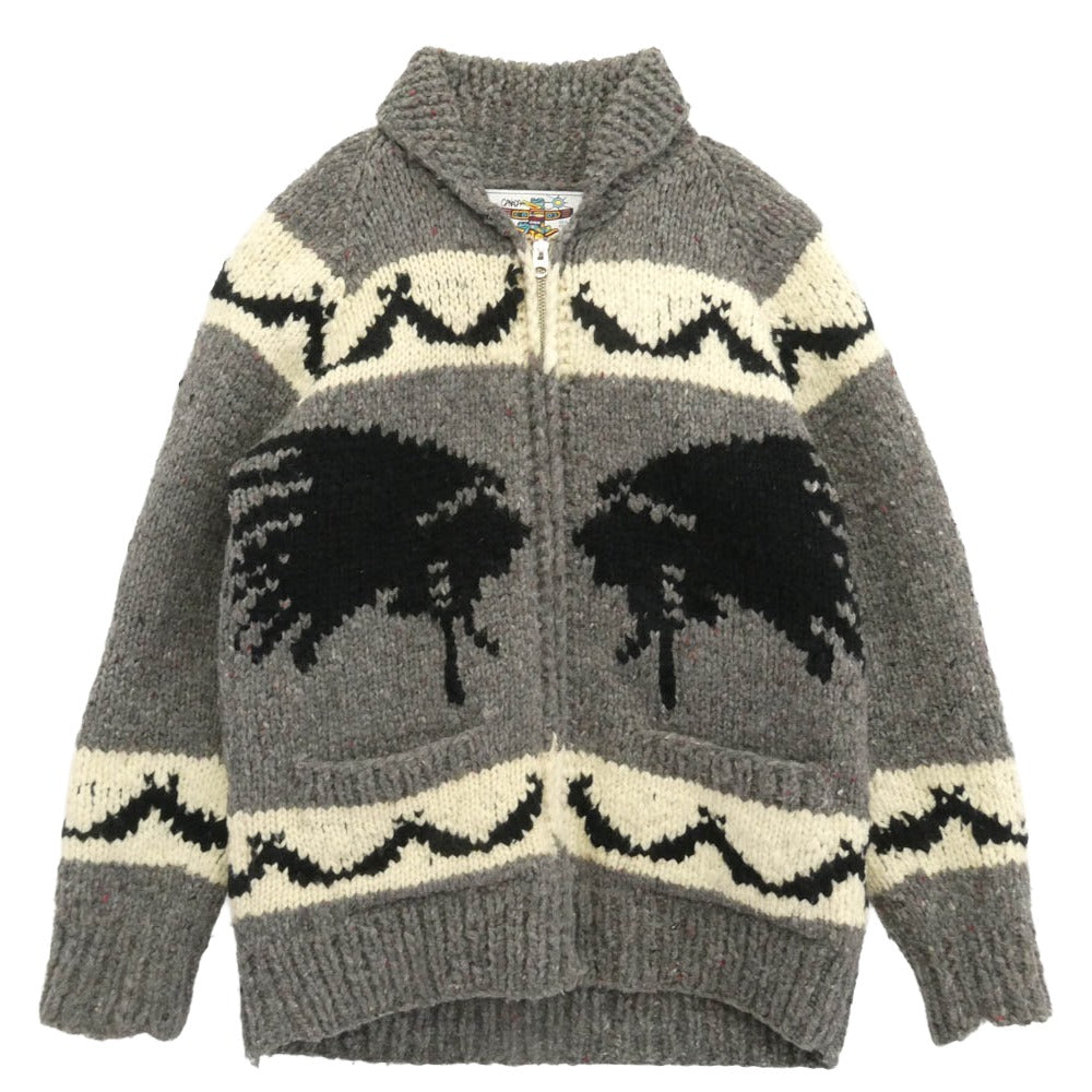 カナタ 222040131-1609 別注 フルジップ カウチン ニット ジャケット グレー系 マルチカラー系【中古】