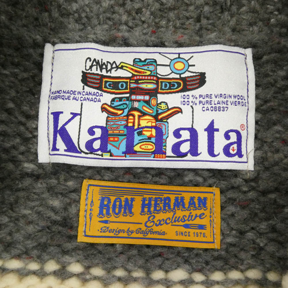 カナタ 222040131-1609 別注 フルジップ カウチン ニット ジャケット グレー系 マルチカラー系【中古】