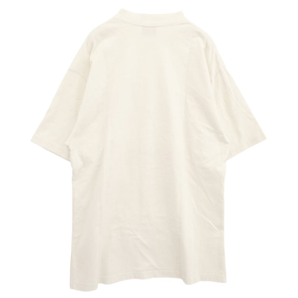 BALENCIAGA バレンシアガ 23SS 739784 TOVK1 ミディアムフィット カレッジロゴ プリント ダメージ加工 半袖 Tシャツ カットソー ホワイト系 XS【中古】