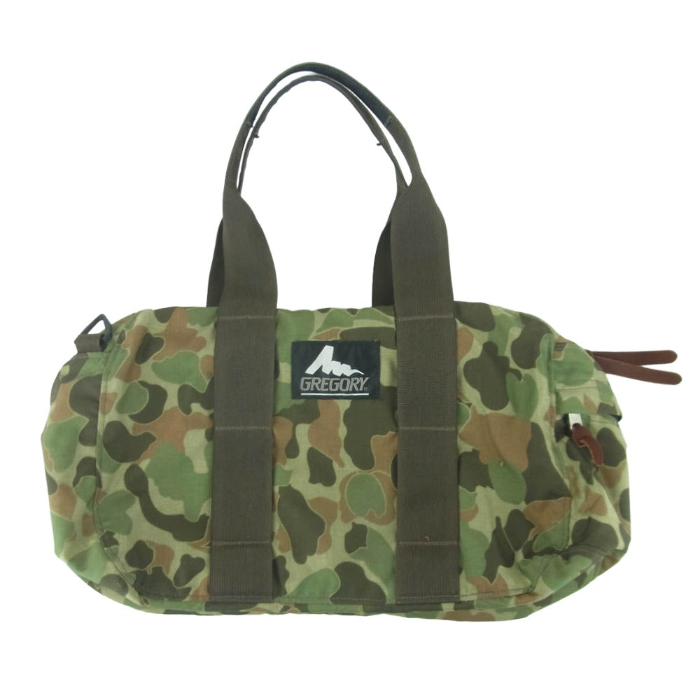 GREGORY グレゴリー USA製 シルバータグ カモフラージュ柄 ボストン バッグ XSサイズ グリーン系 カーキ系【中古】