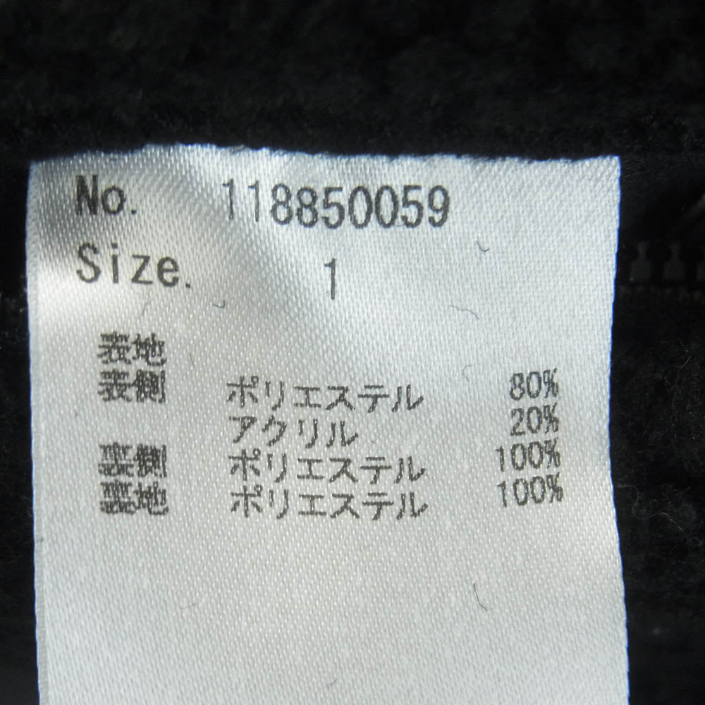 NUMBER(N)INE ナンバーナイン 118850059 別注 リバーシブル フリース ジャケット ブルゾン 日本製 ブラック系 1【中古】