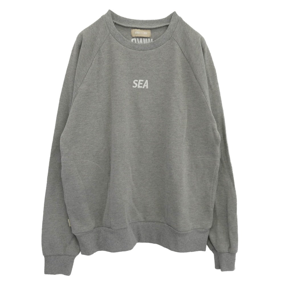 WIND AND SEA ウィンダンシー WDS-O-ESS-25-Q2-WMF-02 ES W Raglan Crew Neck Waffle Shirt ラグラン ワッフル クルーネック 長袖 カットソー グレー系 M【中古】