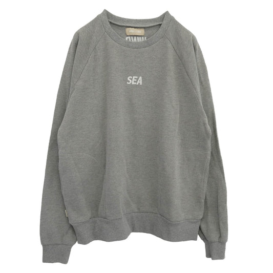 WIND AND SEA ウィンダンシー WDS-O-ESS-25-Q2-WMF-02 ES W Raglan Crew Neck Waffle Shirt ラグラン ワッフル クルーネック 長袖 カットソー グレー系 M【中古】