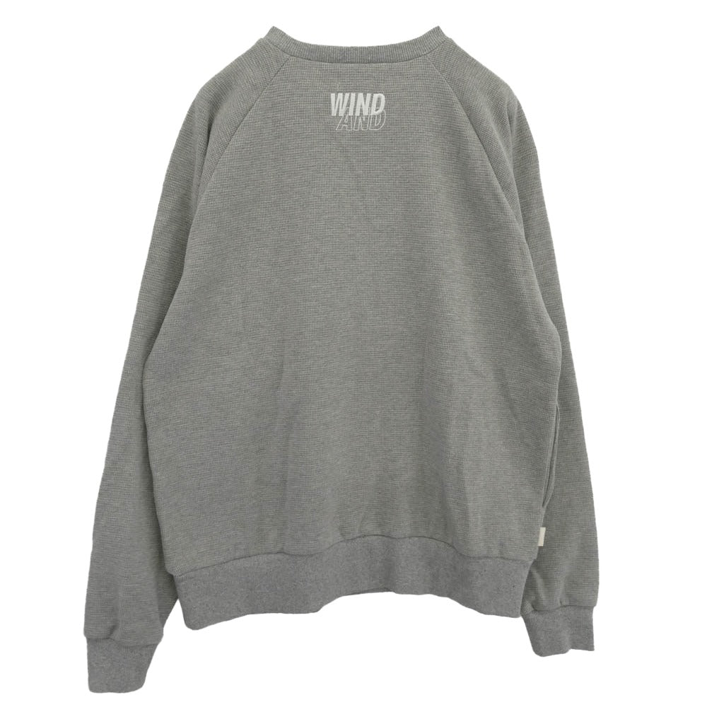WIND AND SEA ウィンダンシー WDS-O-ESS-25-Q2-WMF-02 ES W Raglan Crew Neck Waffle Shirt ラグラン ワッフル クルーネック 長袖 カットソー グレー系 M【中古】