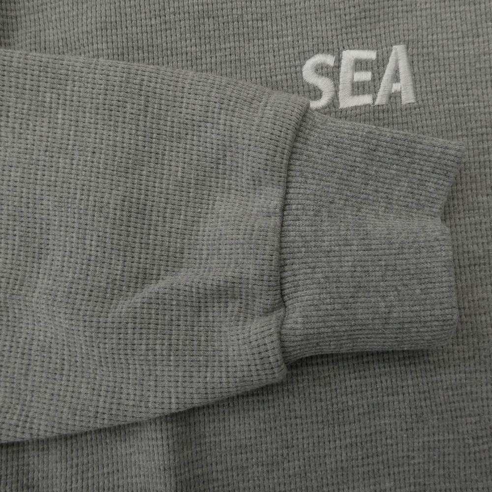 WIND AND SEA ウィンダンシー WDS-O-ESS-25-Q2-WMF-02 ES W Raglan Crew Neck Waffle Shirt ラグラン ワッフル クルーネック 長袖 カットソー グレー系 M【中古】
