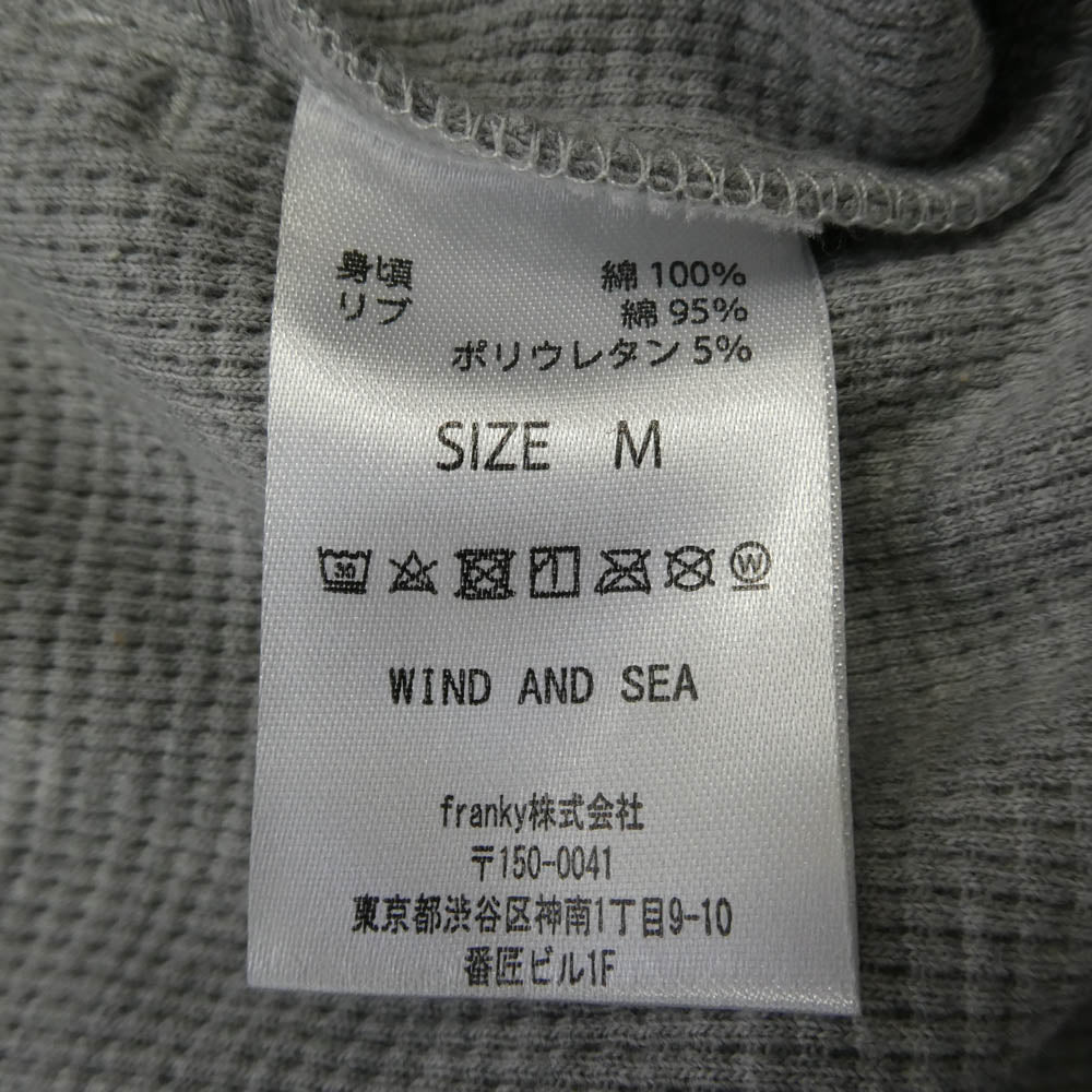 WIND AND SEA ウィンダンシー WDS-O-ESS-25-Q2-WMF-02 ES W Raglan Crew Neck Waffle Shirt ラグラン ワッフル クルーネック 長袖 カットソー グレー系 M【中古】