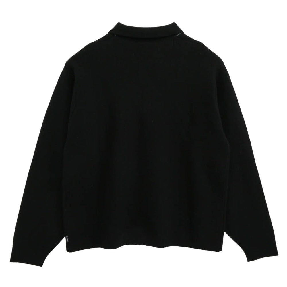 Supreme シュプリーム 25AW Stripe Zip Up Polo Sweater ストライプ ジップ アップ ポロ セーター ニット ブラック系 M【中古】