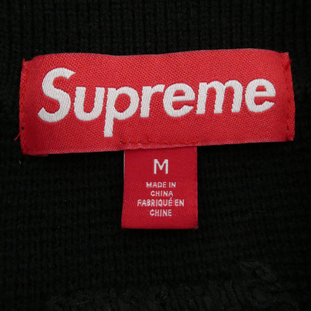 Supreme シュプリーム 25AW Studded Suede Zip Up Cardigan スタッズ スエードレザー ジップアップ カーディガン ニットジャケット ブラック系 M【極上美品】【中古】