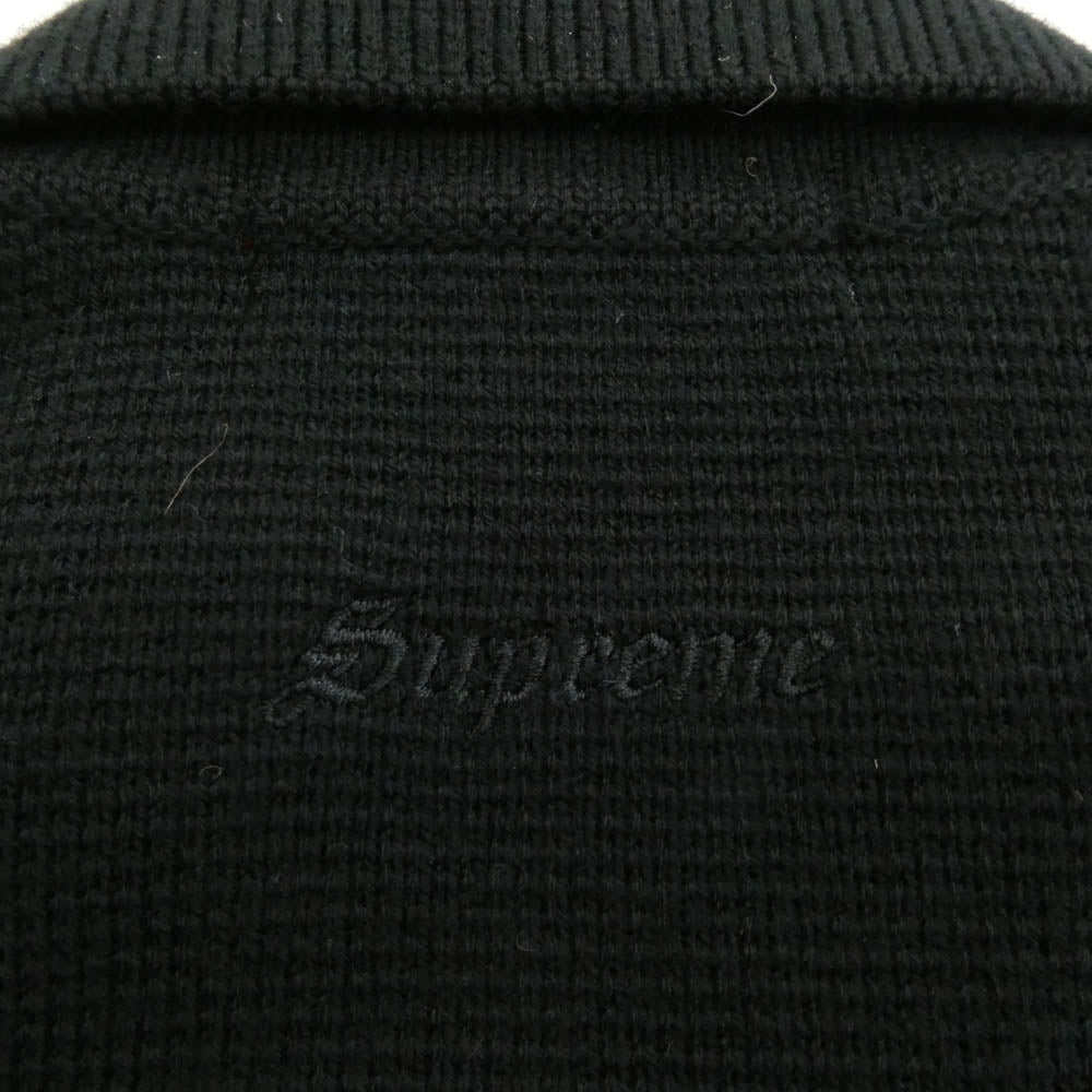 Supreme シュプリーム 25AW Studded Suede Zip Up Cardigan スタッズ スエードレザー ジップアップ カーディガン ニットジャケット ブラック系 M【極上美品】【中古】