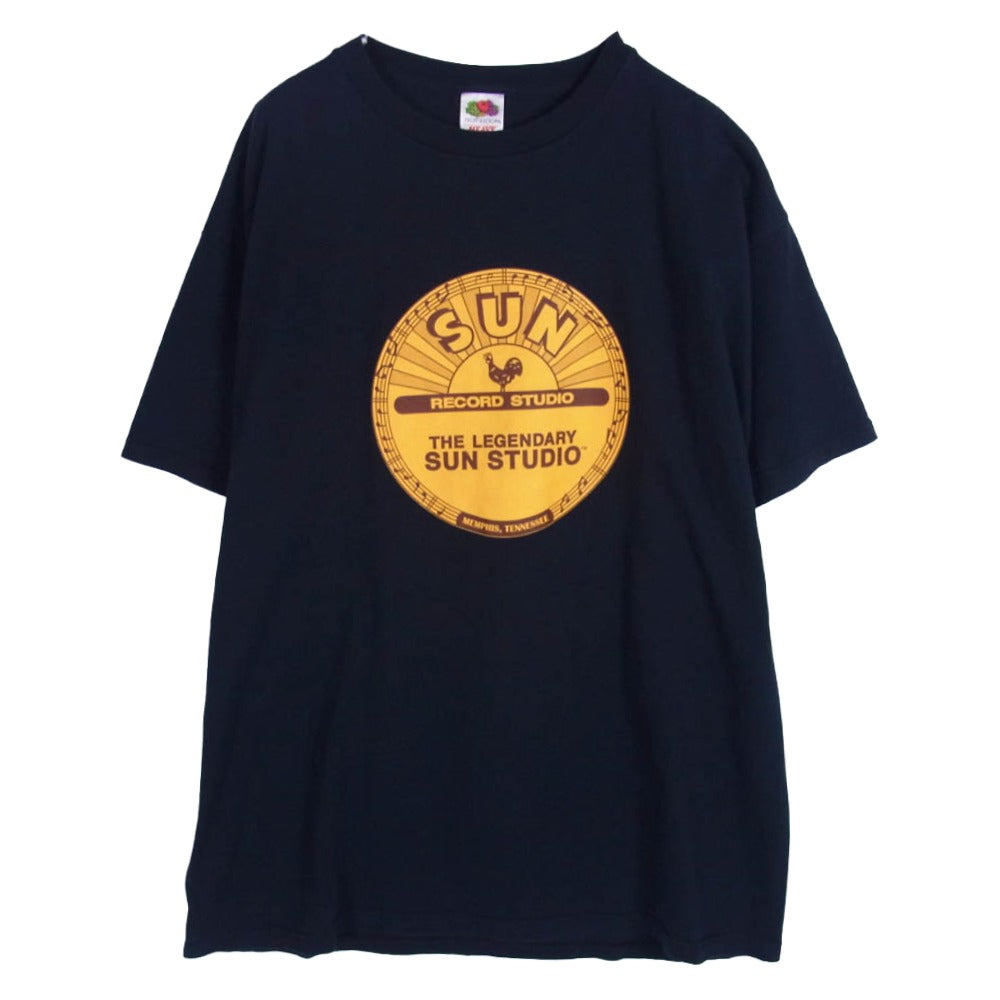 Vintage ヴィンテージ サンレコード スダジオ プリント 半袖Ｔシャツ ダークネイビー系 XL【中古】