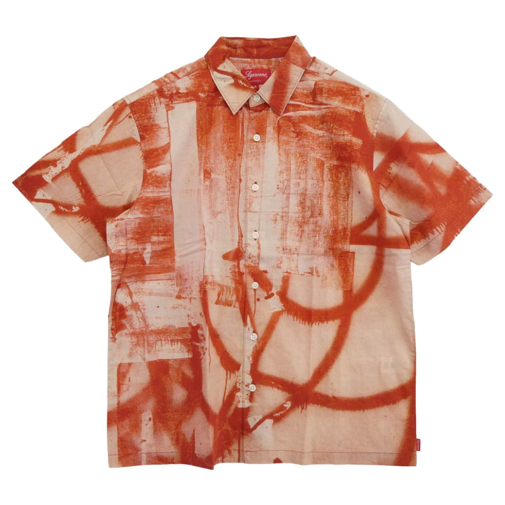 Supreme シュプリーム Christopher Wool S/S Shirt クリストファー ウール 半袖 シャツ レッド系 S【極上美品】【中古】
