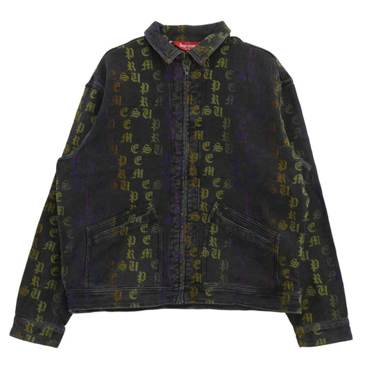 Supreme シュプリーム 22SS Gradient Jacquard Denim Work Jacket ブラック系 L【極上美品】【中古】