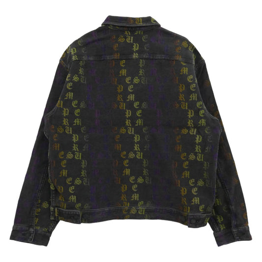 Supreme シュプリーム 22SS Gradient Jacquard Denim Work Jacket ブラック系 L【極上美品】【中古】