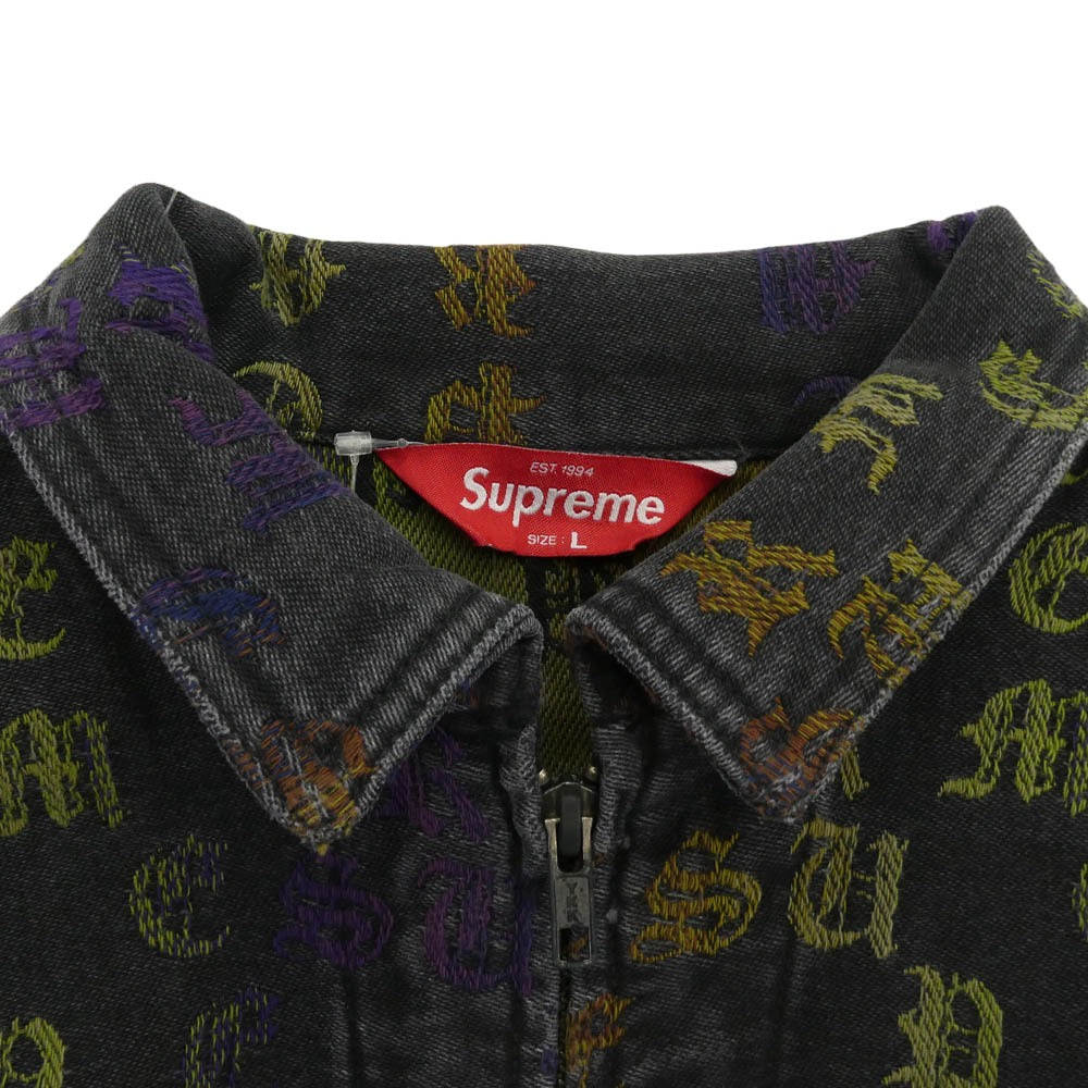 Supreme シュプリーム 22SS Gradient Jacquard Denim Work Jacket ブラック系 L【極上美品】【中古】