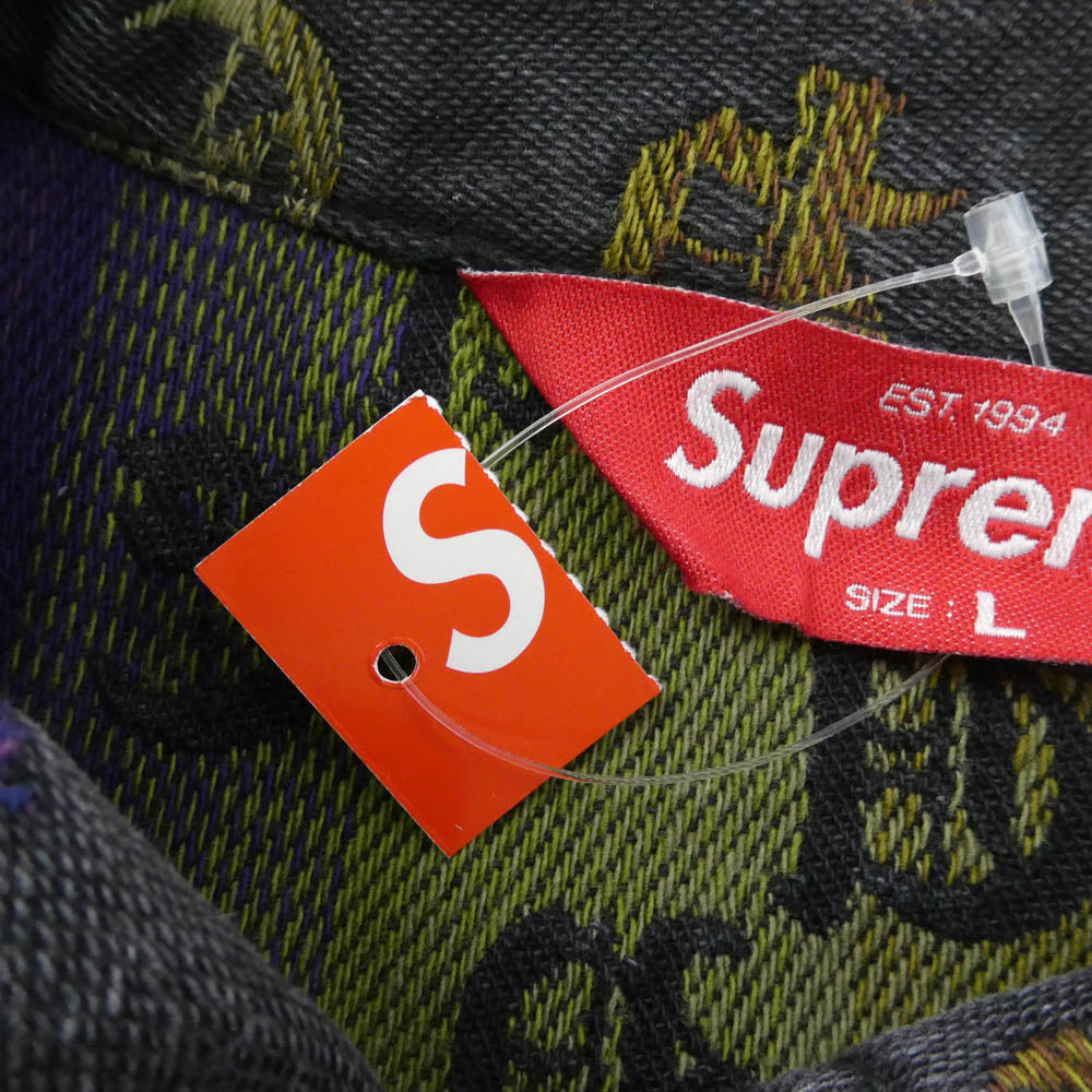 Supreme シュプリーム 22SS Gradient Jacquard Denim Work Jacket ブラック系 L【極上美品】【中古】