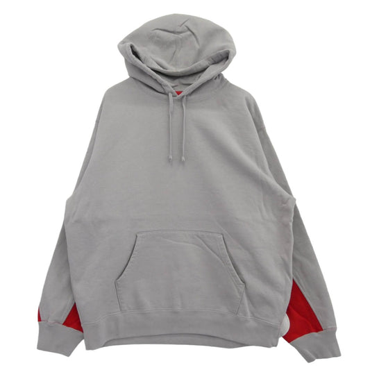 Supreme シュプリーム 22SS Cropped Panels Hooded Sweatshirt クロップド パネル プルオーバー パーカー グレー系 L【極上美品】【中古】
