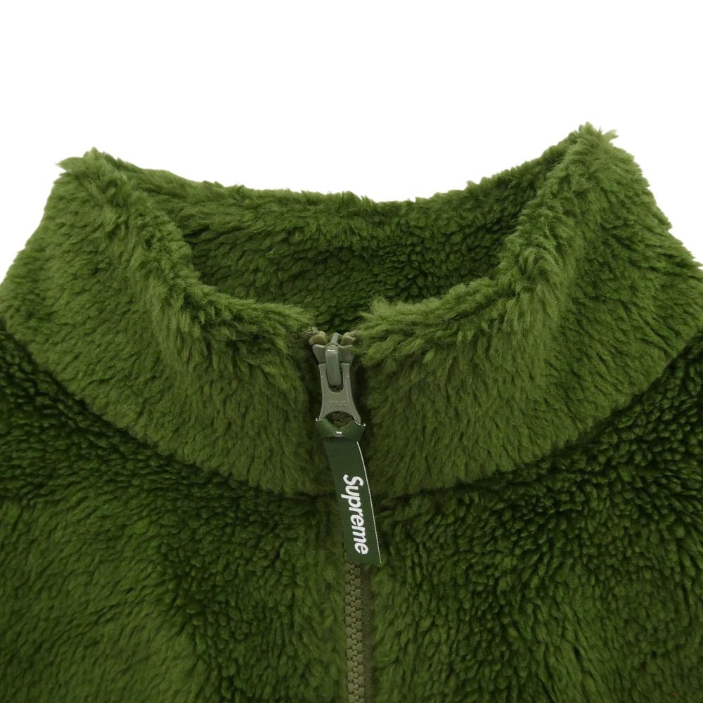Supreme シュプリーム 25SS Shoulder Logo Fleece Jacket ショルダー ロゴ フリース ジャケット グリーン系 L【極上美品】【中古】