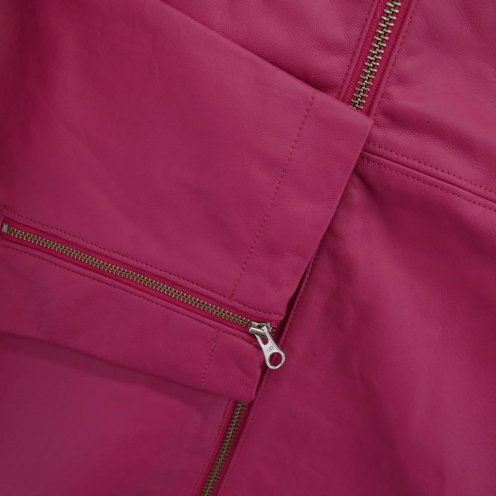 Supreme シュプリーム 22SS GORE-TEX Leather Jacket 羊革 シープスキン ゴアテックス レザー ジャケット ピンク系 L【極上美品】【中古】