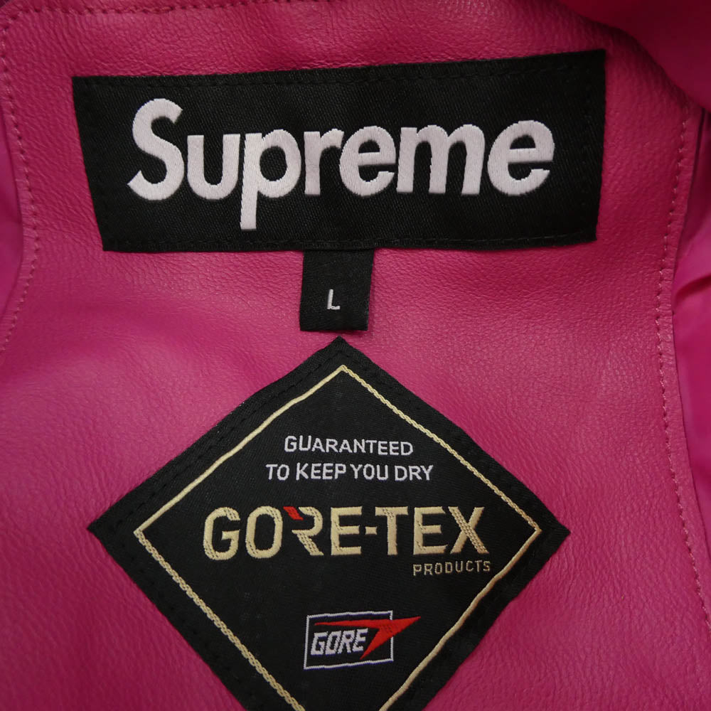 Supreme シュプリーム 22SS GORE-TEX Leather Jacket 羊革 シープスキン ゴアテックス レザー ジャケット ピンク系 L【極上美品】【中古】