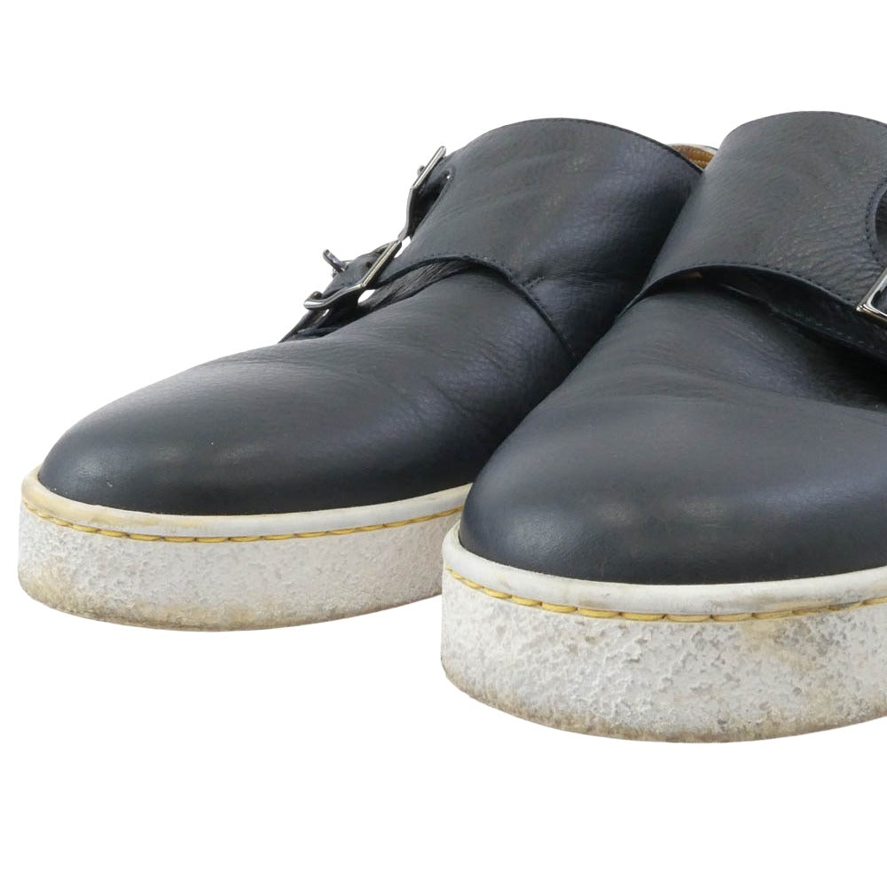 John Lobb ジョンロブ HOLME ホルム ダブルモンクストラップ レザー スニーカー ネイビー系 9【中古】