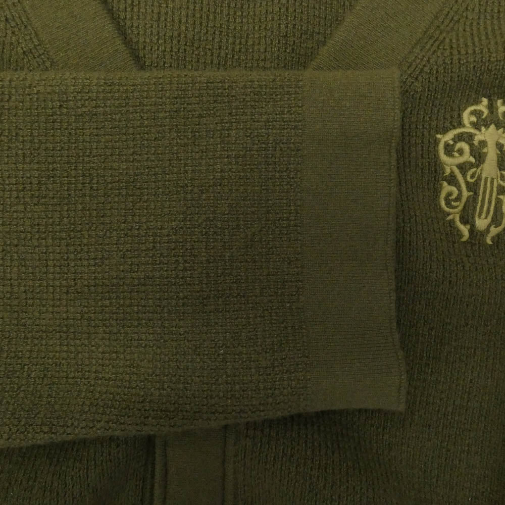 CHROME HEARTS クロムハーツ（原本無） REGULATOR ヴァインダガー刺繍 カシミア ニット カーディガン グリーン系 M【中古】