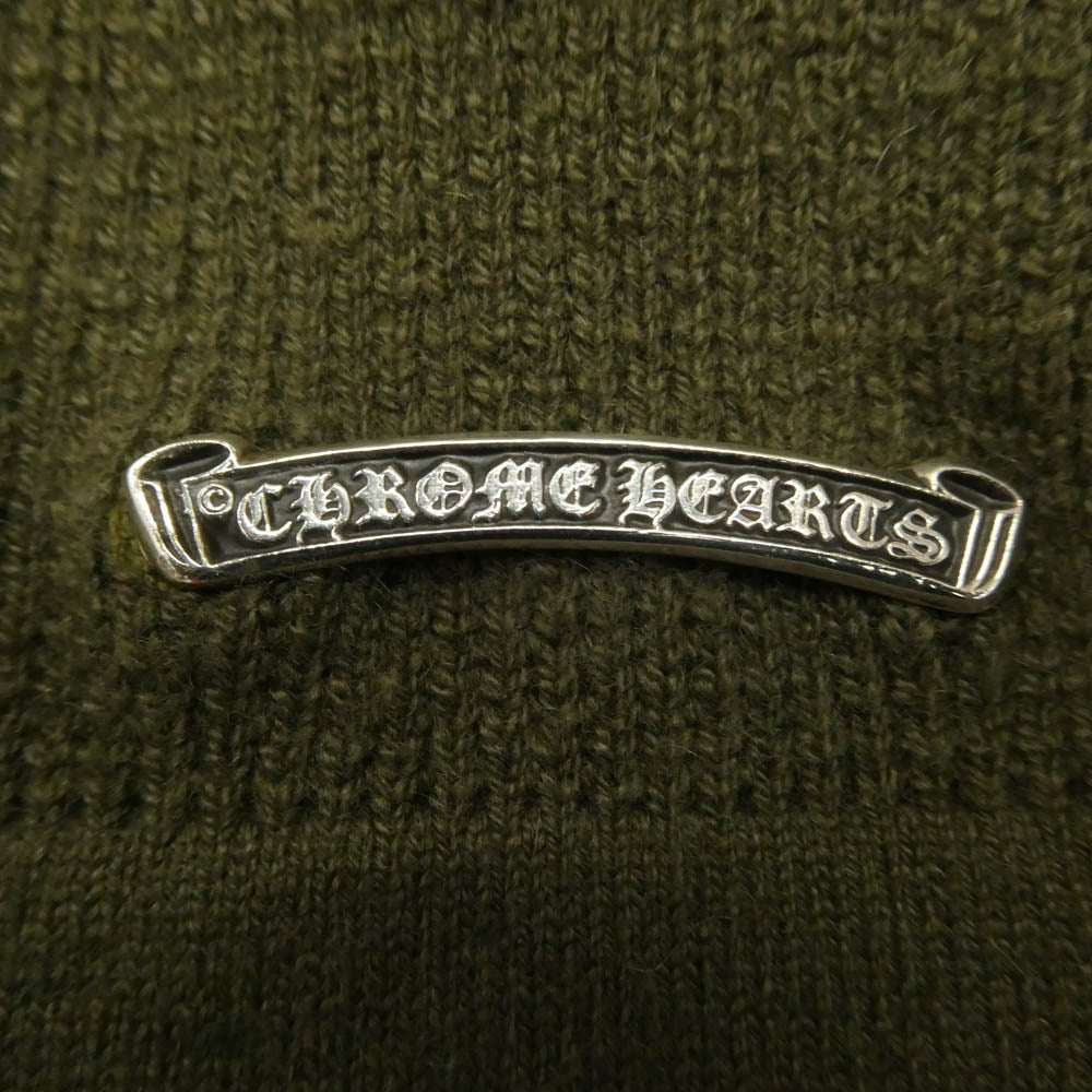 CHROME HEARTS クロムハーツ（原本無） REGULATOR ヴァインダガー刺繍 カシミア ニット カーディガン グリーン系 M【中古】