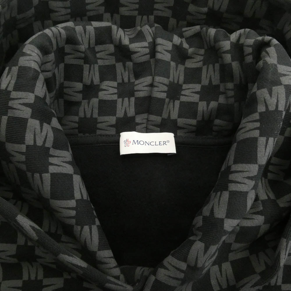 MONCLER モンクレール H20918G00039 899TX HOODIE 総柄 プルオーバー パーカー フーディー ブラック系 L【中古】