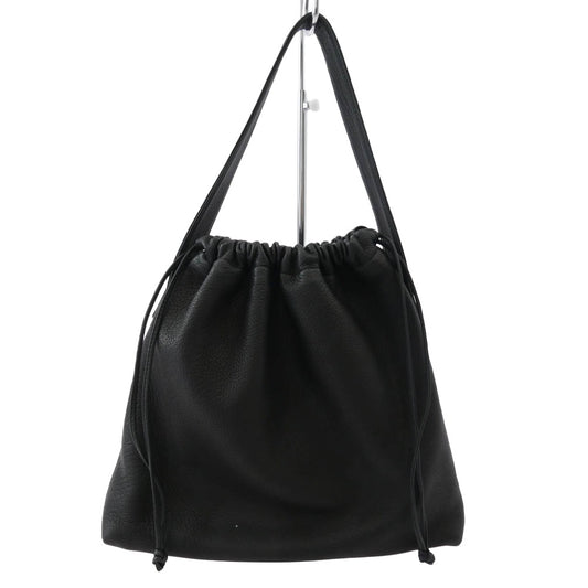 アエタ DRAW STRING ONE SHOULDER レザー ショルダーバッグ ブラック系【中古】