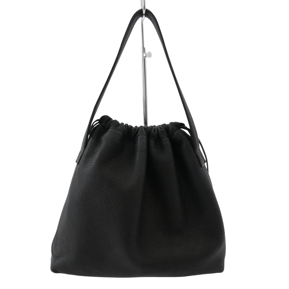 アエタ DRAW STRING ONE SHOULDER レザー ショルダーバッグ ブラック系【中古】