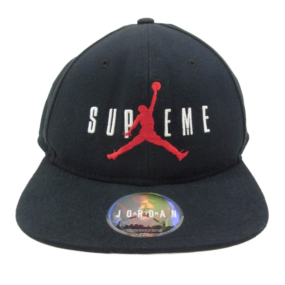 Supreme シュプリーム 15AW × AIR JORDAN エア ジョーダン 6-Panel Cap 6パネル キャップ 帽子 ブラック系【中古】