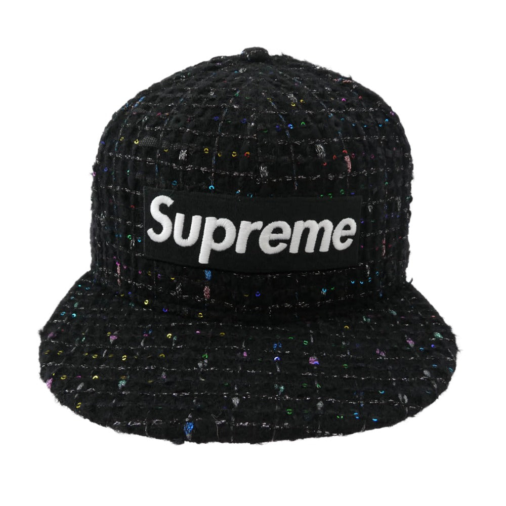 Supreme シュプリーム 25AW × New Era ニューエラ Boucle Box Logo ブークレ ボックスロゴ キャップ 帽子 ブラック系 マルチカラー系 58.7cm【新古品】【未使用】【中古】