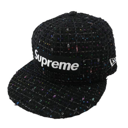 Supreme シュプリーム 25AW × New Era ニューエラ Boucle Box Logo ブークレ ボックスロゴ キャップ 帽子 ブラック系 マルチカラー系 58.7cm【新古品】【未使用】【中古】