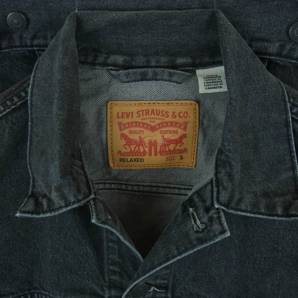 Levi's リーバイス A7632-0002 2nd Type RELAXED ブラック デニム ジャケット カンボジア製 グレー系 S【中古】