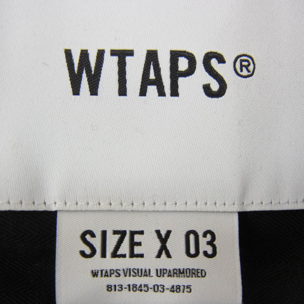 WTAPS ダブルタップス 24SS 241TQDT-SHM06 COTTON HERRINGBONE TEXTILE ジャガード 総柄 ヘリンボーン オープンカラー 半袖 シャツ ブラック系 X03【中古】
