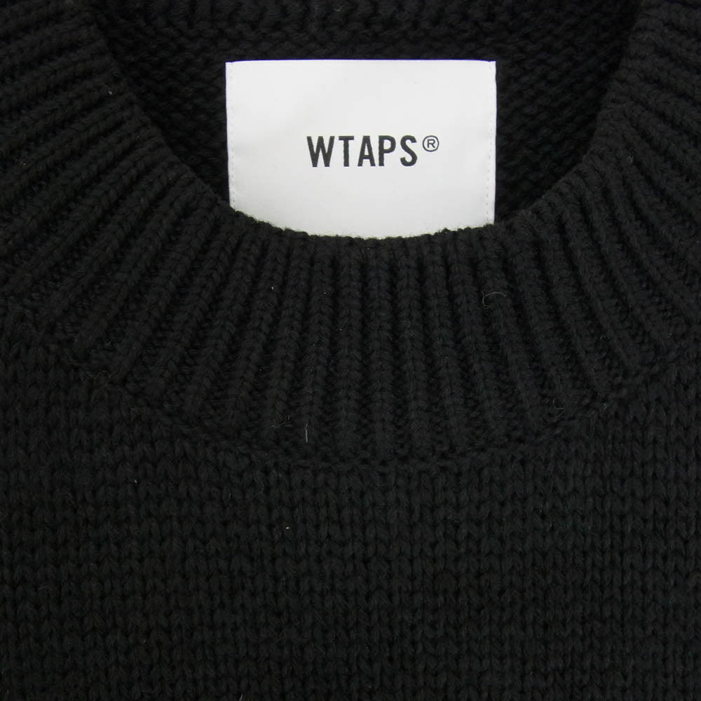 WTAPS ダブルタップス 24AW 242MADT-KNM01 DUANE SWEATER POLY デュアン セーター ポリ ニット モック ネック ブラック系 X04【中古】