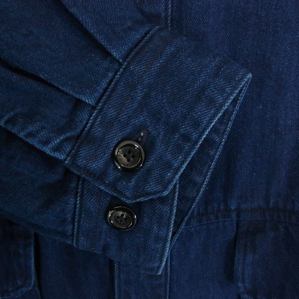 WTAPS ダブルタップス 23SS 231WVDT-SHM01 WCPO LS COTTON DENIM 長袖 オーバーサイズ コットン デニム インディゴ シャツ ジャケット ネイビー系 X03【中古】