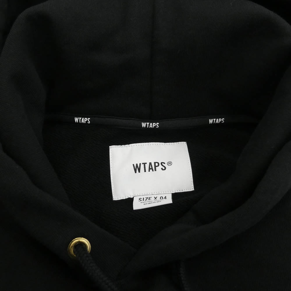WTAPS ダブルタップス 25SS 251ATDT-CSM04 ACADEMY HOODY COTTON アカデミー フーディー コットン ロゴ プリント スウェット パーカー ブラック系 04【美品】【中古】