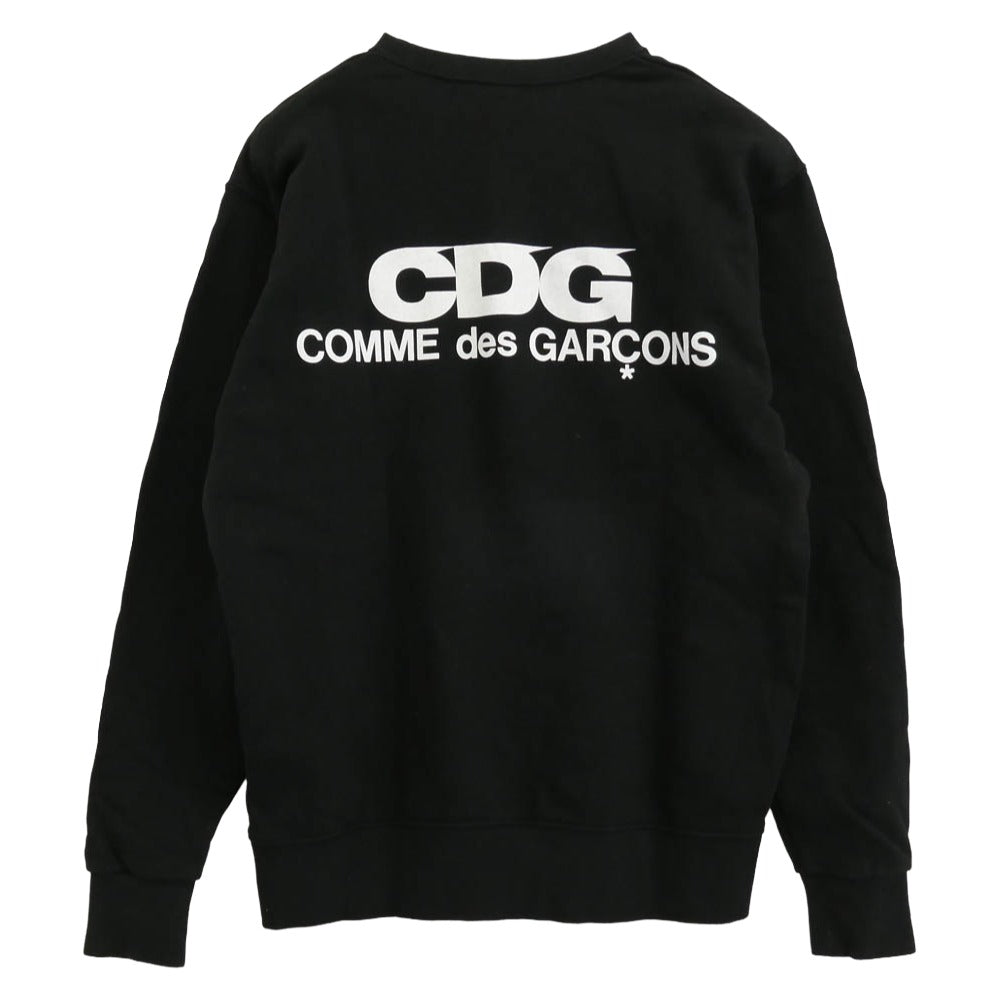 COMME des GARCONS コムデギャルソン SZ-T002 CDG シーディージー CREW NECK SWEATSHIRTS クルーネック スウェット ブラック系 L【中古】