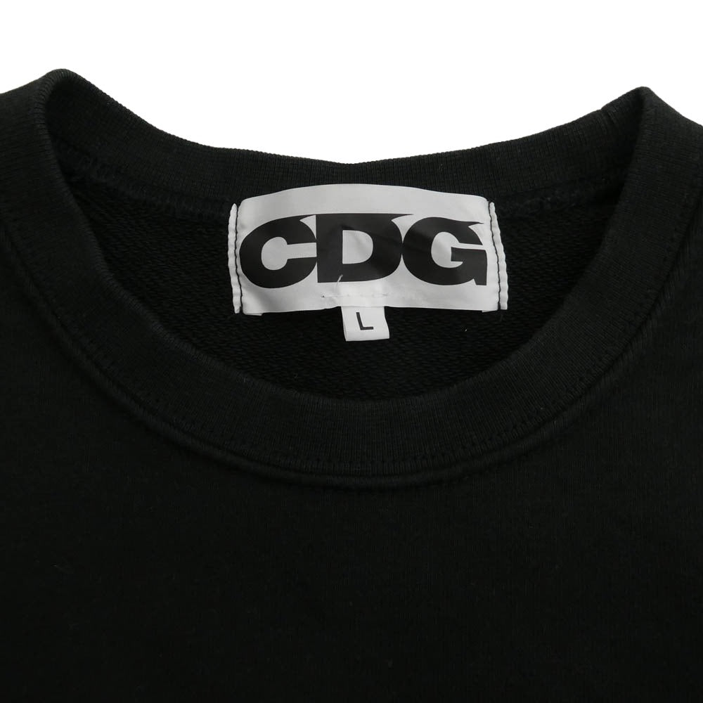 COMME des GARCONS コムデギャルソン SZ-T002 CDG シーディージー CREW NECK SWEATSHIRTS クルーネック スウェット ブラック系 L【中古】