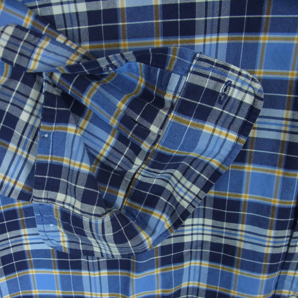 RALPH LAUREN ラルフローレン BIG SHIRT ビッグ 長袖 チェック シャツ ブルー系 ライトブルー系 XL【中古】