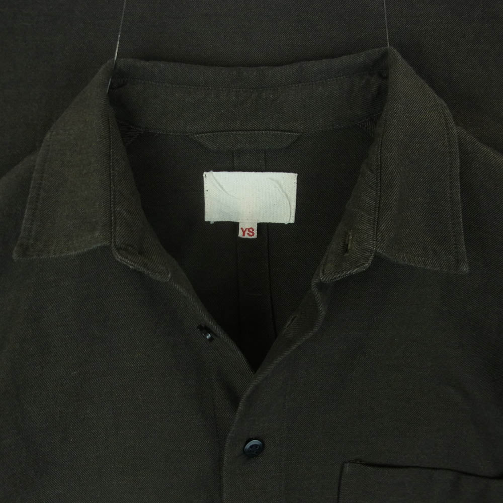 yoko sakamoto ヨーコサカモト SHIRT JACKET マテリアルコットン 長袖 シャツ ジャケット グレー系 L【中古】