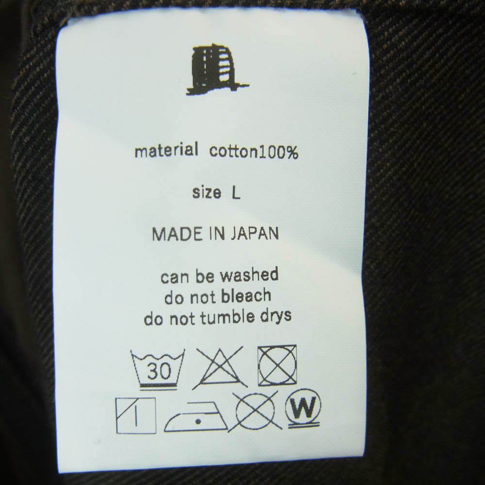 yoko sakamoto ヨーコサカモト SHIRT JACKET マテリアルコットン 長袖 シャツ ジャケット グレー系 L【中古】