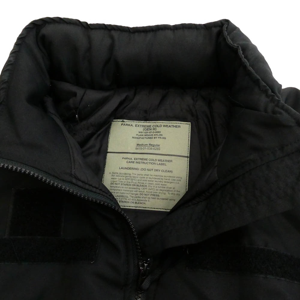ヴィンテージ US.ARMY ユーエスアーミー PARKA ENTREME COLD WEATHER PRIMALOFT LEVEL7 レベル7 ADS社 プリマロフト ジャケット ブラック系 M【中古】