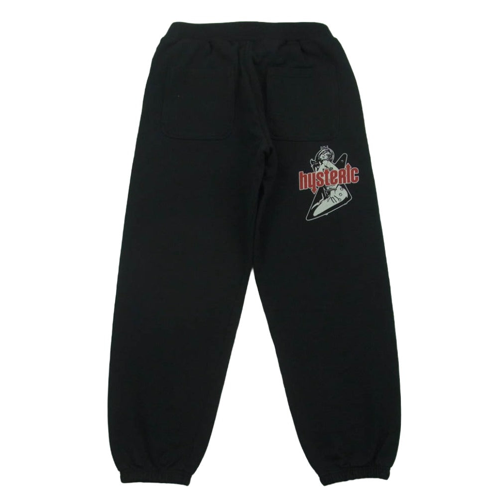 HYSTERIC GLAMOUR ヒステリックグラマー 26SS 02261CP01 HYS FLARE LOGO ヒス フレア ロゴ プリント スウェット パンツ ブラック系 M【中古】