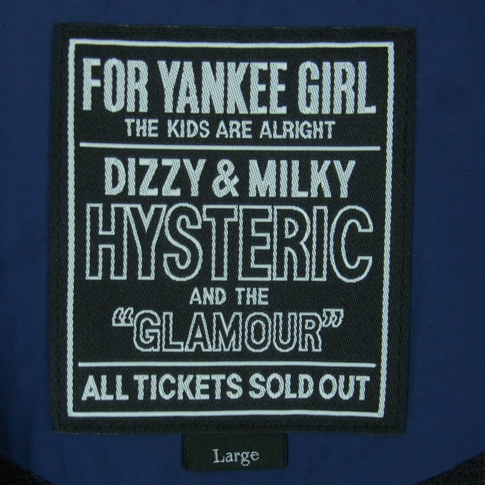 HYSTERIC GLAMOUR ヒステリックグラマー 26SS 02261AB03 FAST STAR スタンドカラー ブルゾン ナイロン ジャケット ネイビー系 ブラック系 L【極上美品】【中古】