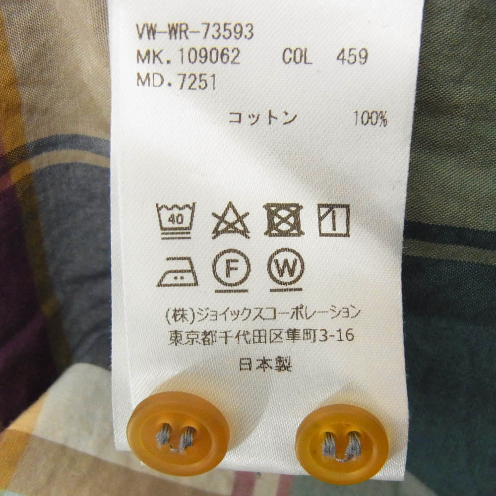 Vivienne WestwoodMAN ヴィヴィアンウエストウッドマン VM-WR-73593 オーブ刺繍 チェック柄 長袖シャツ マルチカラー系 46【中古】
